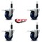 Service Caster 3.5'' Solid Poly Swivel 1'' Expanding Stem Caster Set Total Lock Brake, 4PK SCC-EXTTL20S3514-SPUS-1-4 - alternate 4